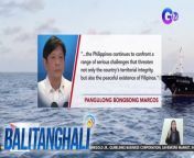 Ini-utos ni PBBM na lalo pang pagtibayin ang maritime security at domain awareness ng Pilipinas.&#60;br/&#62;&#60;br/&#62;&#60;br/&#62;Balitanghali is the daily noontime newscast of GTV anchored by Raffy Tima and Connie Sison. It airs Mondays to Fridays at 10:30 AM (PHL Time). For more videos from Balitanghali, visit http://www.gmanews.tv/balitanghali.&#60;br/&#62;&#60;br/&#62;#GMAIntegratedNews #KapusoStream&#60;br/&#62;&#60;br/&#62;Breaking news and stories from the Philippines and abroad:&#60;br/&#62;GMA Integrated News Portal: http://www.gmanews.tv&#60;br/&#62;Facebook: http://www.facebook.com/gmanews&#60;br/&#62;TikTok: https://www.tiktok.com/@gmanews&#60;br/&#62;Twitter: http://www.twitter.com/gmanews&#60;br/&#62;Instagram: http://www.instagram.com/gmanews&#60;br/&#62;&#60;br/&#62;GMA Network Kapuso programs on GMA Pinoy TV: https://gmapinoytv.com/subscribe