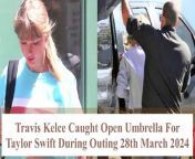 On the 28th of March 2024, a touching moment between Travis Kelce and Taylor Swift unfolded during a casual outing in Los Angeles, capturing the essence of their relationship and Kelce&#39;s chivalrous nature. Travis Kelce, the esteemed tight end for the Kansas City Chiefs, was captured in a candid moment as he attentively opened an umbrella to shield pop sensation Taylor Swift from the sun&#39;s rays.&#60;br/&#62;&#60;br/&#62;The gesture, though seemingly simple, spoke volumes about Kelce&#39;s thoughtfulness and consideration for Swift&#39;s comfort and well-being. As Kelce lovingly extended the umbrella over Swift, it was evident that every action was driven by his genuine care and affection for her.&#60;br/&#62;&#60;br/&#62;This charming moment exemplified the dynamic and caring nature of their relationship, showcasing Kelce&#39;s willingness to go above and beyond to ensure Swift&#39;s happiness and protection. It underscored the mutual respect and admiration they share for each other, even in the midst of their public outings.&#60;br/&#62;&#60;br/&#62;For fans eager to witness more heartwarming moments and updates from the journey of Travis Kelce and Taylor Swift, this gesture served as a reminder of the genuine connection they have built. Stay tuned to our channel for more updates and exclusive content surrounding this beloved couple. Don&#39;t miss out on any of the latest news—like, subscribe, and join us for more heartwarming moments!