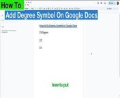 How to Do Or Insert Degree Symbol on Google Docs.&#60;br/&#62;Level Up Your Docs: Effortlessly Insert Degree Symbols in Google Docs (Tuts Nest)&#60;br/&#62;Welcome to Tuts Nest, your go-to channel for all things Google Docs!I&#60;br/&#62;Frustrated by missing degree symbols (°) in your Google Docs? Don&#39;t worry, TutsNest has you covered! This quick and easy tutorial will show you exactly how to add degree symbols to your documents in just a few clicks.&#60;br/&#62;&#60;br/&#62;Whether you&#39;re writing about weather forecasts, scientific experiments, or anything else requiring temperature measurements, having the degree symbol readily available is crucial.&#60;br/&#62;&#60;br/&#62;n this tutorial, we&#39;ll show you how to insert the degree symbol in your Google Docs documents effortlessly.&#60;br/&#62;&#60;br/&#62;Whether you&#39;re working on scientific papers, academic documents, or simply need to express temperatures or angles, knowing how to add the degree symbol is essential. Follow these simple steps to master it:&#60;br/&#62;&#60;br/&#62;1. Select the &#39;Insert&#39; menu.&#60;br/&#62;2. Choose &#39;Special characters&#39;.&#60;br/&#62;3. Type &#39;Degree&#39; in the search box and press ENTER.&#60;br/&#62;4. Then click on the degree symbol/sign to insert into your Google document.&#60;br/&#62;&#60;br/&#62;With this quick and easy method, you&#39;ll be able to enhance your documents with the degree symbol in no time! &#60;br/&#62;Don&#39;t forget to like this video if you found it helpful, leave a comment if you have any questions, and subscribe to Tuts Nest for more useful Google Docs tutorials!&#60;br/&#62;&#60;br/&#62;- Add degree symbol to Google Docs&#60;br/&#62;- Do degree symbol in Google Docs (Do = How to)&#60;br/&#62;- Insert degree sign in Google Docs&#60;br/&#62;- How to type degree symbol in Google Docs&#60;br/&#62;- Insert Degree Symbol&#60;br/&#62;- Degree symbol Google Docs&#60;br/&#62;- How to insert degree symbol in Google Docs #GoogleDocs #Tutorial #DegreeSymbol #TutsNest