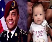Soldiers stepped in for their fallen friend when it was time for his baby&#39;s first photo shoot. Spc. Chris Harris lost his life in Afghanistan in August 2017, just days after he learned his wife, Britt was pregnant.