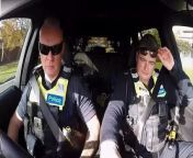 Police officer McMcCrann pulls over a driver in Bendigo in an episode from season 12 of Highway Patrol. Footage courtesy of Greenstone TV/Seven Network.