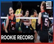 Lady warriors’ Dongallo sets rookie record&#60;br/&#62;&#60;br/&#62;UE Lady Warriors spiker Casiey Dongallo set a rookie record of 30 points against the FEU Lady Tamaraws in the UAAP Season 86 women&#39;s volleyball tournament at the Mall of Asia Arena on Sunday, February 25.&#60;br/&#62;&#60;br/&#62;Dongallo, whose Lady Warriors absorbed a 25-22, 17-25, 18-25, 27-25, 11-15 defeat, credited her setter Kizzie Madriaga for her output. &#60;br/&#62;&#60;br/&#62;Video by Niel Victor Masoy&#60;br/&#62;&#60;br/&#62;Subscribe to The Manila Times Channel - https://tmt.ph/YTSubscribe&#60;br/&#62; &#60;br/&#62;Visit our website at https://www.manilatimes.net&#60;br/&#62; &#60;br/&#62; &#60;br/&#62;Follow us: &#60;br/&#62;Facebook - https://tmt.ph/facebook&#60;br/&#62; &#60;br/&#62;Instagram - https://tmt.ph/instagram&#60;br/&#62; &#60;br/&#62;Twitter - https://tmt.ph/twitter&#60;br/&#62; &#60;br/&#62;DailyMotion - https://tmt.ph/dailymotion&#60;br/&#62; &#60;br/&#62; &#60;br/&#62;Subscribe to our Digital Edition - https://tmt.ph/digital&#60;br/&#62; &#60;br/&#62; &#60;br/&#62;Check out our Podcasts: &#60;br/&#62;Spotify - https://tmt.ph/spotify&#60;br/&#62; &#60;br/&#62;Apple Podcasts - https://tmt.ph/applepodcasts&#60;br/&#62; &#60;br/&#62;Amazon Music - https://tmt.ph/amazonmusic&#60;br/&#62; &#60;br/&#62;Deezer: https://tmt.ph/deezer&#60;br/&#62;&#60;br/&#62;Tune In: https://tmt.ph/tunein&#60;br/&#62;&#60;br/&#62;#themanilatimes &#60;br/&#62;#philippines&#60;br/&#62;#volleyball &#60;br/&#62;#sports&#60;br/&#62;