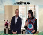The stars are teaming up (sort of) for Apple TV&#39;s new highwayman comedy, &#39;The Completely Made-up Adventures of Dick Turpin&#39;. Report by Nelsonj. Like us on Facebook at http://www.facebook.com/itn and follow us on Twitter at http://twitter.com/itn