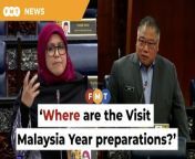 The Masjid Tanah MP claims the tourism, arts, and culture ministry has made no visible preparations for Visit Malaysia Year 2026.&#60;br/&#62;&#60;br/&#62;&#60;br/&#62;Read More: https://www.freemalaysiatoday.com/category/nation/2024/03/04/mas-ermieyati-takes-tiong-to-task-on-lack-of-info-for-vmy2026/ &#60;br/&#62;&#60;br/&#62;Laporan Lanjut: https://www.freemalaysiatoday.com/category/bahasa/tempatan/2024/03/04/kamu-buat-apa-untuk-tmm2026-mas-ermieyati-soal-tiong/&#60;br/&#62;&#60;br/&#62;Free Malaysia Today is an independent, bi-lingual news portal with a focus on Malaysian current affairs.&#60;br/&#62;&#60;br/&#62;Subscribe to our channel - http://bit.ly/2Qo08ry&#60;br/&#62;------------------------------------------------------------------------------------------------------------------------------------------------------&#60;br/&#62;Check us out at https://www.freemalaysiatoday.com&#60;br/&#62;Follow FMT on Facebook: https://bit.ly/49JJoo5&#60;br/&#62;Follow FMT on Dailymotion: https://bit.ly/2WGITHM&#60;br/&#62;Follow FMT on X: https://bit.ly/48zARSW &#60;br/&#62;Follow FMT on Instagram: https://bit.ly/48Cq76h&#60;br/&#62;Follow FMT on TikTok : https://bit.ly/3uKuQFp&#60;br/&#62;Follow FMT Berita on TikTok: https://bit.ly/48vpnQG &#60;br/&#62;Follow FMT Telegram - https://bit.ly/42VyzMX&#60;br/&#62;Follow FMT LinkedIn - https://bit.ly/42YytEb&#60;br/&#62;Follow FMT Lifestyle on Instagram: https://bit.ly/42WrsUj&#60;br/&#62;Follow FMT on WhatsApp: https://bit.ly/49GMbxW &#60;br/&#62;------------------------------------------------------------------------------------------------------------------------------------------------------&#60;br/&#62;Download FMT News App:&#60;br/&#62;Google Play – http://bit.ly/2YSuV46&#60;br/&#62;App Store – https://apple.co/2HNH7gZ&#60;br/&#62;Huawei AppGallery - https://bit.ly/2D2OpNP&#60;br/&#62;&#60;br/&#62;#FMTNews #MasErmieyatiSamsudin #TiongKingSing #VMY2026