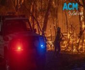 The Bayindeen bushfire northwest of Ballarat burned through more than 22,000 hectares ahead of temperatures in the high 30Cs and high wind gusts on Wednesday. Horsham in the Wimmera region, where the fire danger was catastrophic, recorded a wind gust of 96km/h after 5pm and was still sitting on 30C a couple of hours later. Video via AAP.