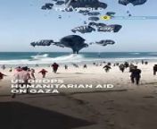 &#60;br/&#62;Mass Airdrop of aid on Gazan coast