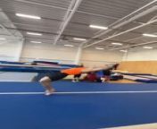 This acrobat attempted some remarkable tricks during his training session. He dashed and performed continuous front flips and a few other tricks on a gymnastics mat without losing his balance.&#60;br/&#62;&#60;br/&#62;“The underlying music rights are not available for license. For use of the video with the track(s) contained therein, please contact the music publisher(s) or relevant rightsholder(s).”