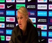 Chelsea Womens boss Emma Hayes talks about the 24 hours of media controversy following relationship comments made at yesterdays press conference, managing world class maverick players and making sure not to throw the Arsenal Womens kit manager under the bus over having the wrong socks.&#60;br/&#62;&#60;br/&#62;Stamford Bridge, London, UK