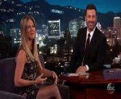 Jennifer congratulates Jimmy on his Oscars hosting gig and she reveals what Jimmy&#39;s wife .