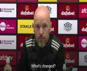 Erik ten Hag walked out of his post-match press conference on Saturday (13 April) following a question on whether Manchester United could be heading for their worst-ever Premier League finish.SOURCE: PA