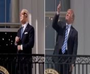 Biden mocks Trump by staring at solar eclipse with safety glasses onJoe Biden, US pool