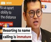 Dr Kelvin Yii says his Umno counterpart, as a young leader, should be setting a good example instead of displaying his immaturity by branding a minister ‘stupid’.&#60;br/&#62;&#60;br/&#62;Read More: &#60;br/&#62;https://www.freemalaysiatoday.com/category/nation/2024/04/12/resorting-to-name-calling-is-immature-daps-yii-tells-akmal/&#60;br/&#62;&#60;br/&#62;Free Malaysia Today is an independent, bi-lingual news portal with a focus on Malaysian current affairs.&#60;br/&#62;&#60;br/&#62;Subscribe to our channel - http://bit.ly/2Qo08ry&#60;br/&#62;------------------------------------------------------------------------------------------------------------------------------------------------------&#60;br/&#62;Check us out at https://www.freemalaysiatoday.com&#60;br/&#62;Follow FMT on Facebook: https://bit.ly/49JJoo5&#60;br/&#62;Follow FMT on Dailymotion: https://bit.ly/2WGITHM&#60;br/&#62;Follow FMT on X: https://bit.ly/48zARSW &#60;br/&#62;Follow FMT on Instagram: https://bit.ly/48Cq76h&#60;br/&#62;Follow FMT on TikTok : https://bit.ly/3uKuQFp&#60;br/&#62;Follow FMT Berita on TikTok: https://bit.ly/48vpnQG &#60;br/&#62;Follow FMT Telegram - https://bit.ly/42VyzMX&#60;br/&#62;Follow FMT LinkedIn - https://bit.ly/42YytEb&#60;br/&#62;Follow FMT Lifestyle on Instagram: https://bit.ly/42WrsUj&#60;br/&#62;Follow FMT on WhatsApp: https://bit.ly/49GMbxW &#60;br/&#62;------------------------------------------------------------------------------------------------------------------------------------------------------&#60;br/&#62;Download FMT News App:&#60;br/&#62;Google Play – http://bit.ly/2YSuV46&#60;br/&#62;App Store – https://apple.co/2HNH7gZ&#60;br/&#62;Huawei AppGallery - https://bit.ly/2D2OpNP&#60;br/&#62;&#60;br/&#62;#FMTNews #AkmalSaleh #KelvinYii #NgaKorMing #DAP #Boycott