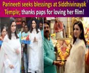 Bollywood Sensation Parineeti Chopra is currently receiving immense appreciation and love for her role as Amarjot in Imtiaz Ali’s Amar Singh Chamkila co-starring Diljit Dosanjh. She recently reached Siddhivinayak temple to seek Bappa&#39;s blessings and offer prayers.&#60;br/&#62;&#60;br/&#62;#parineetichopra #siddhivinayaktemple #amarsinghchamkila #trending #viral #celebupdate #bollywood #entertainmentnews