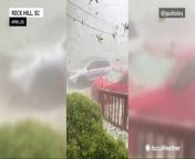 Large hailstones and high winds collided in parts of South Carolina over the weekend, causing severe thunderstorms that left homes, yards and cars destroyed.