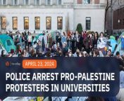 Police arrest dozens of people at a pro-Palestinian demonstration at Yale University. This, hours after Columbia University canceled in-person classes as protesters set up tents at its New York City campus last week.&#60;br/&#62;&#60;br/&#62;Full story: https://www.rappler.com/world/us-canada/pro-palestinian-protesters-arrested-yale-columbia-cancels-in-person-classes/