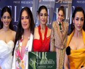 Many Bollywood actresses appear in their voguish look at the Elle Sustainability Awards 2024 including Raveena Tandon, Richa Chadha, Genelia Deshmukh, Alaya F and others.