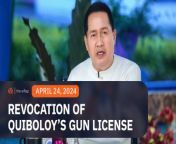 The Philippine National Police Firearms and Explosives Office recommends the revocation of the gun license of fugitive preacher Apollo Quiboloy.&#60;br/&#62;&#60;br/&#62;Full story: https://www.rappler.com/philippines/national-police-firearms-office-recommends-revocation-apollo-quiboloy-gun-license/