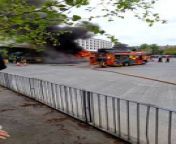 Bus engulfed in fire at Blackburn bus station, May 7, 2024 from bus new