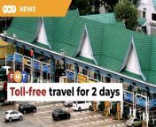 This initiative will cost the government some RM37.6 million.&#60;br/&#62;&#60;br/&#62;Read More: https://www.freemalaysiatoday.com/category/nation/2024/03/28/toll-exemptions-on-april-8-and-9-for-raya/&#60;br/&#62;&#60;br/&#62;Laporan Lanjut: https://www.freemalaysiatoday.com/category/bahasa/tempatan/2024/03/28/tol-percuma-8-9-april-sempena-aidilfitri/&#60;br/&#62;&#60;br/&#62;Free Malaysia Today is an independent, bi-lingual news portal with a focus on Malaysian current affairs.&#60;br/&#62;&#60;br/&#62;Subscribe to our channel - http://bit.ly/2Qo08ry&#60;br/&#62;------------------------------------------------------------------------------------------------------------------------------------------------------&#60;br/&#62;Check us out at https://www.freemalaysiatoday.com&#60;br/&#62;Follow FMT on Facebook: https://bit.ly/49JJoo5&#60;br/&#62;Follow FMT on Dailymotion: https://bit.ly/2WGITHM&#60;br/&#62;Follow FMT on X: https://bit.ly/48zARSW &#60;br/&#62;Follow FMT on Instagram: https://bit.ly/48Cq76h&#60;br/&#62;Follow FMT on TikTok : https://bit.ly/3uKuQFp&#60;br/&#62;Follow FMT Berita on TikTok: https://bit.ly/48vpnQG &#60;br/&#62;Follow FMT Telegram - https://bit.ly/42VyzMX&#60;br/&#62;Follow FMT LinkedIn - https://bit.ly/42YytEb&#60;br/&#62;Follow FMT Lifestyle on Instagram: https://bit.ly/42WrsUj&#60;br/&#62;Follow FMT on WhatsApp: https://bit.ly/49GMbxW &#60;br/&#62;------------------------------------------------------------------------------------------------------------------------------------------------------&#60;br/&#62;Download FMT News App:&#60;br/&#62;Google Play – http://bit.ly/2YSuV46&#60;br/&#62;App Store – https://apple.co/2HNH7gZ&#60;br/&#62;Huawei AppGallery - https://bit.ly/2D2OpNP&#60;br/&#62;&#60;br/&#62;#FMTNews #HariRayaAidilfitri #TollExemptions