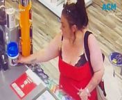 Bianca Elizabeth Pyke was caught on CCTV stealing a charity tin for The Examiner&#39;s Empty Stocking Appeal from the Nextra news agency at Kings Meadows. Footage supplied